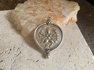 Large Antique Silver Kali Amulet Pendant