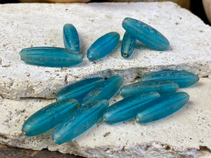 Naga Blue Glass Bugle Beads