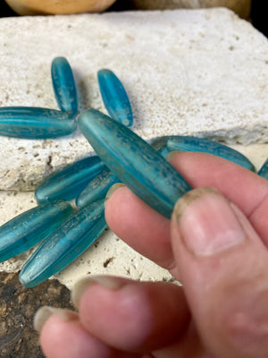 Naga Blue Glass Bugle Beads