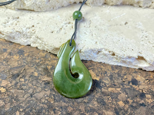 Jade Hei Matau Fish Hook Pendant