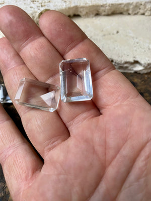 Natural rock crystals facet cut into gems of the highest quality and clarity. Approximately 1.5 - 2.5 cm length
