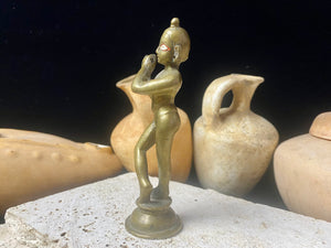 Vintage Brass Krishna Statue