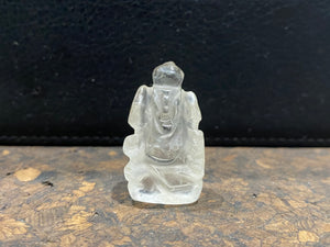 Hand carved from luminous gemstone, these are the perfect small Ganesh statue for travelling, if you're short on space or like to keep Ganesh with you at all times. Select the one you like best from the drop down menu. Range in size from 2.5 - 3 cm
