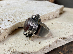 Afghani Carnelian Silver Ring