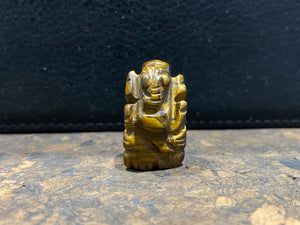 Hand carved from luminous gemstone, these are the perfect small Ganesh statue for travelling, if you're short on space or like to keep Ganesh with you at all times. Select the one you like best from the drop down menu. Range in size from 2.5 - 3 cm