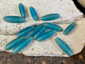 Naga Blue Glass Bugle Beads