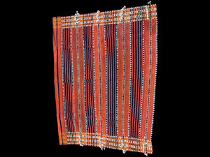 Rare vintage backstrap woven and beaded ceremonial wrap skirt, Gaddang (Ga'dang) people, Cordillera region, Philippines. Late 20th century. 79 cm x 59 cm