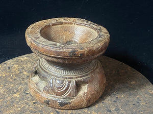 Antique Carved Wood Seeders As Candlesticks