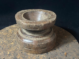 Antique Carved Wood Seeders As Candlesticks