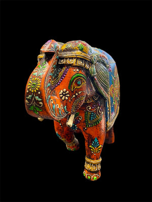 Our beautiful, bright painted elephants are full of happy character and are hand crafted in Rajasthan, India, from solid hard wood, then painted in intricate embossed detail. If you love elephants, you will love these.
Each elephant is individually painted in its own colours and pattern.
Measurements: height 21 cm, length 24 cm, depth 10 cm