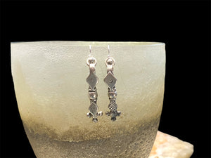Matching Turkoman necklace pendants as earrings. Mid to late 19th century. Collected in Pakistan in the 1980's. Height 4.8 cm