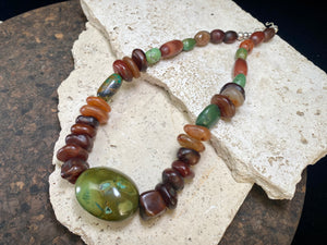 Antique Carnelian And Tibetan Turquoise Necklace