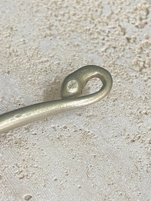 Solid cast & chiselled hansuli torque. rural Gujarat, India. Coin silver. 19th century. Width 16 cm, width at opening 7 cm. Weight 260 g