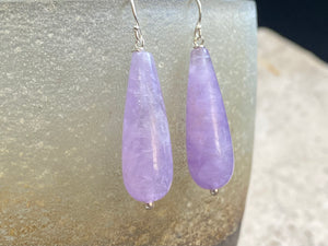 Lilac Amethyst Long Drop Earrings