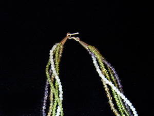 Peridot, Amethyst, Citrine and Moonstone Multistrand Necklace