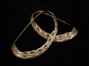 Antique Tribal Silver Anklet Pair