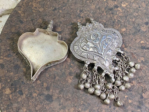 Large Turkomen Antique Silver Amulet