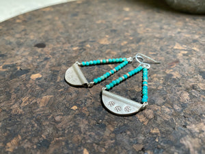 Silver Turquoise Dangle Earrings