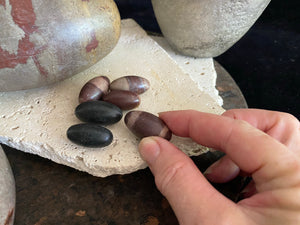 Shiva lingam stones, natural jasper stone, from India.