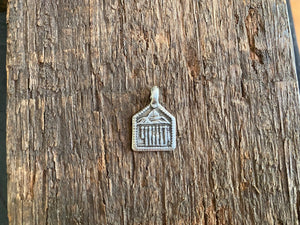 Antique silver amulets representing the Hindu god Skanda and the seven mothers, traditionally worn for protection. Early 19th - early 20th century