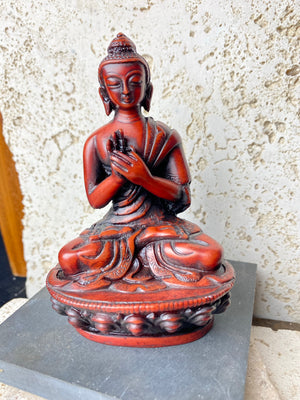 Vairochana, the Teaching Buddha statue cast from high-quality resin and finished by hand. From a Tibetan artisan exiled in Nepal..  11 cm high