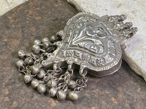 Large Turkomen Antique Silver Amulet