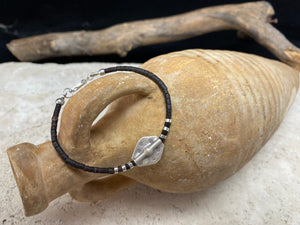 One of our signature coconut silver bracelets, crafted from polished coconut wood and hill tribe 95% silver., with sterling silver lobster clasp. A women's bracelet or a men's bracelet, it has a casual Boho vibe, and is made for that stacked bracelet look. Different sizes available