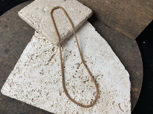 Genuine, natural fine sandalwood bead choker necklace. Brass screw clasp.