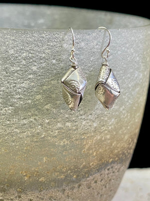 Karen Hill Tribe Silver Earrings - Palm Leaf