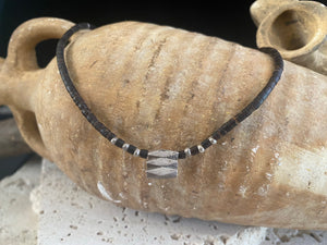 Coconut Wood And Tribal Silver Necklace