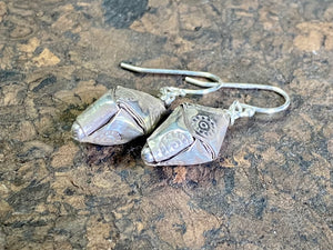 Karen Hill Tribe Silver Earrings - Palm Leaf