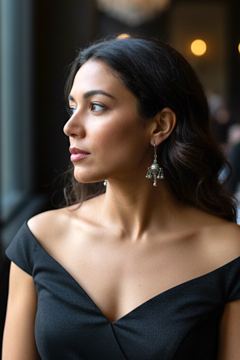 Antique Afghani poppy bud beads as earrings. High grade silver and sterling silver. Height including hooks 7 cm
