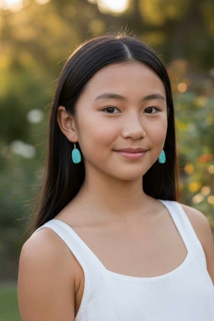 Elegant earrings of hand cut turquoise-dyed howlite stone, finished with sterling silver mounts and hooks. Length including hook 3.6 - 3.9 cm.