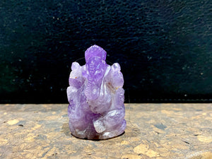 Hand carved from high quality, solid chunks of amethyst crystal, measurements: Large - 4.3 cm height, width at base 3 cm, Small - 3.7 cm height, width at base 2.6 cm