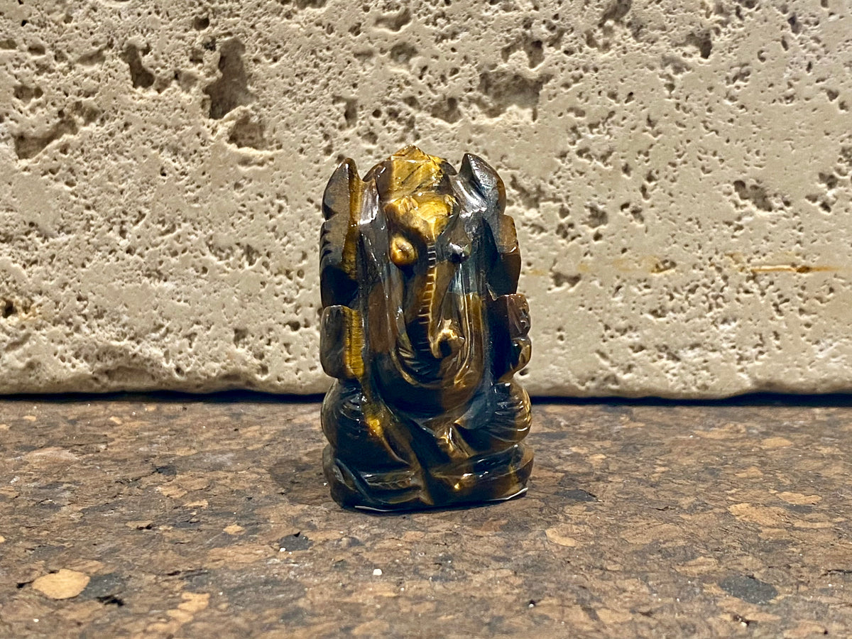 Tigers eye ganesh, height 4.5 cm