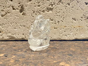 Carved rock crystal ganesh statue, height 4 cm