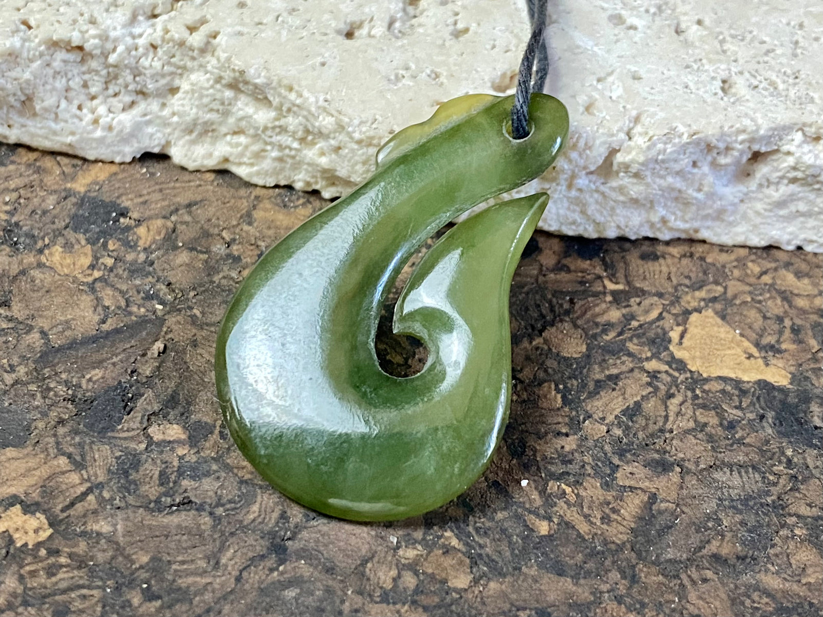Jade Hei Matau Fish Hook Pendant