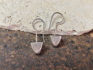 Rabari tribal earrings. High grade silver. Hollow construction, lightweight and easy to wear. Mid 20th century, India