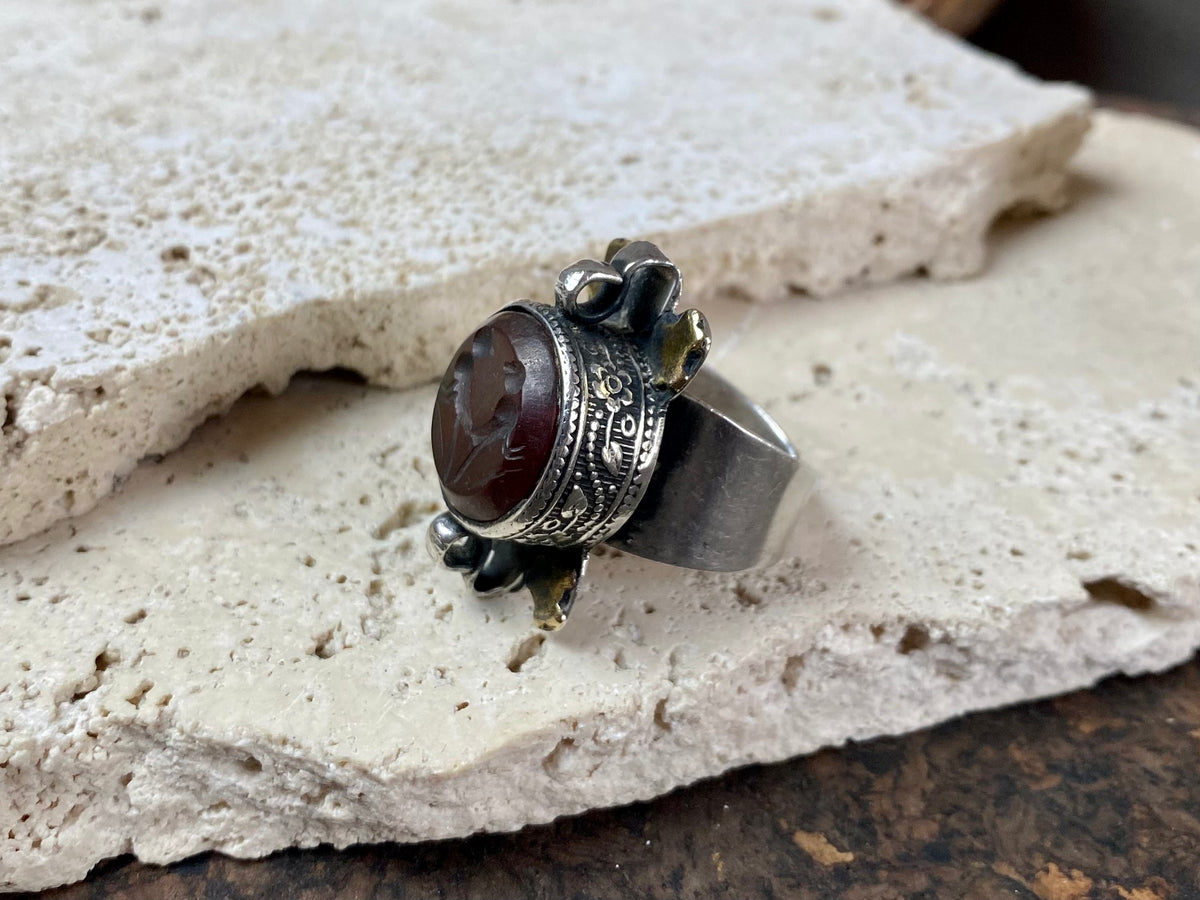 Afghani Carnelian Silver Ring
