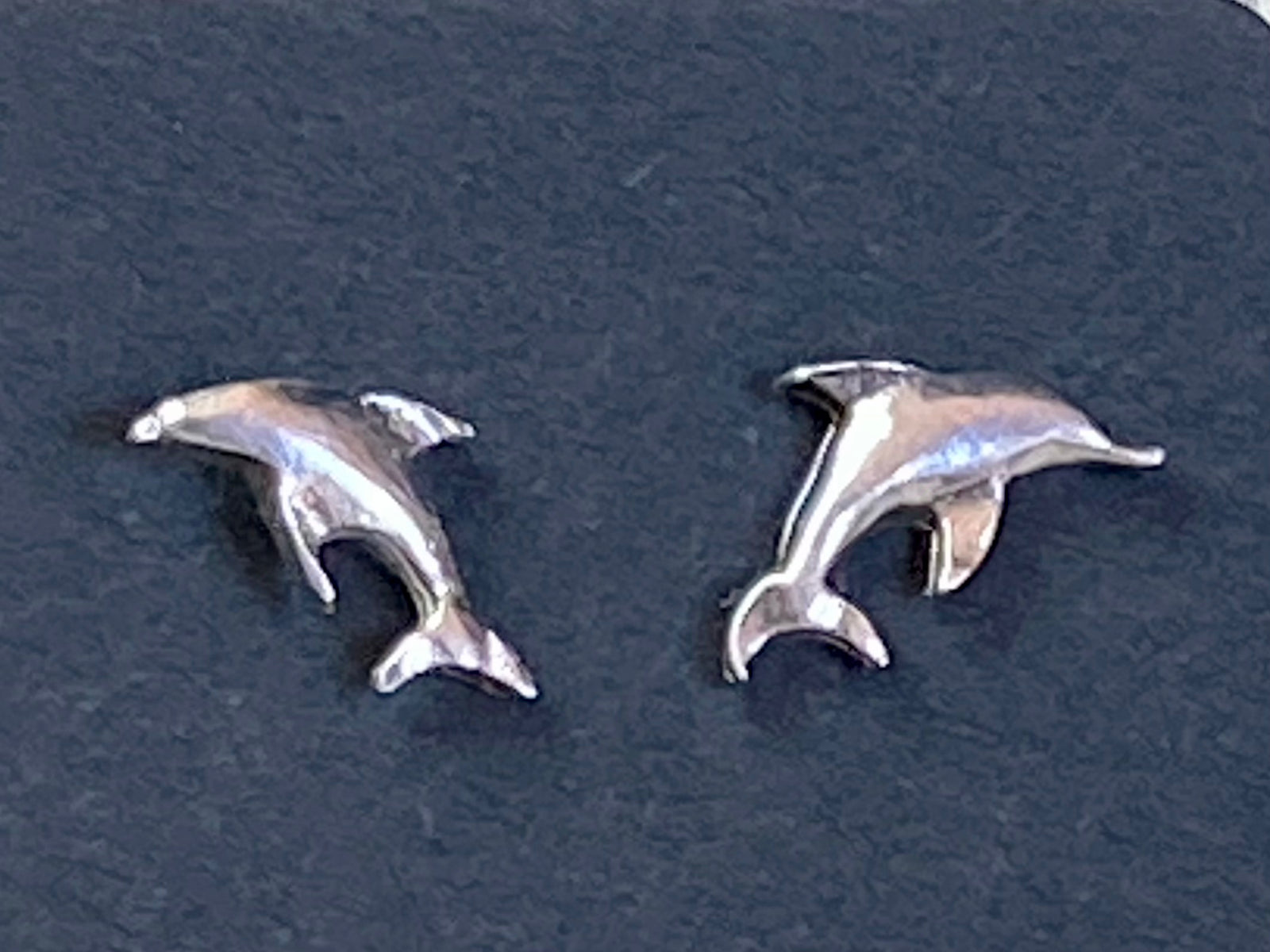 Dolphin studs, sterling silver