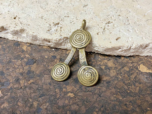 Antique spiral Naga pendant. Bronze, lost wax casting. Dates to the 1920's or earlier.