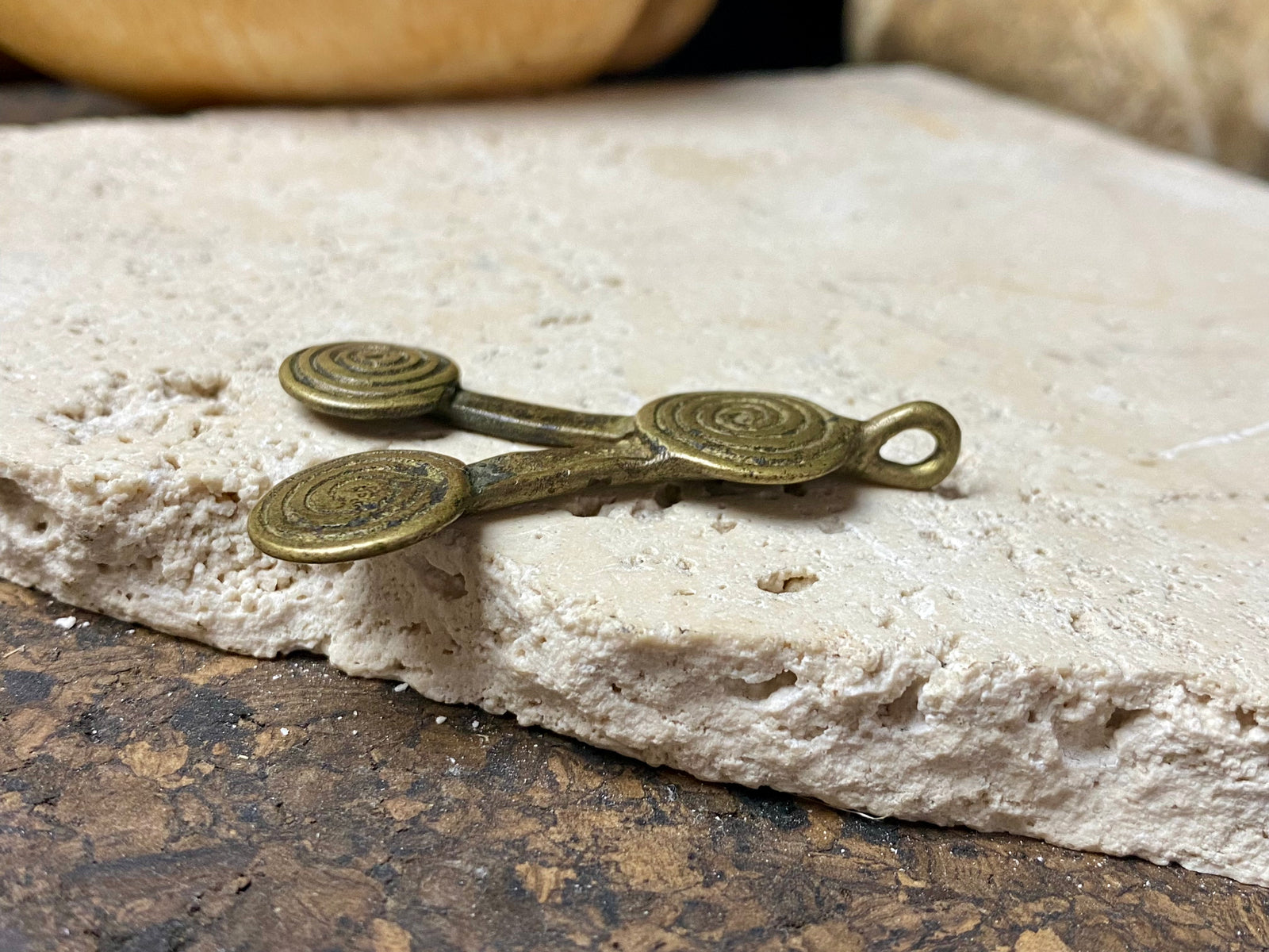 Antique spiral Naga pendant. Bronze, lost wax casting. Dates to the 1920's or earlier.