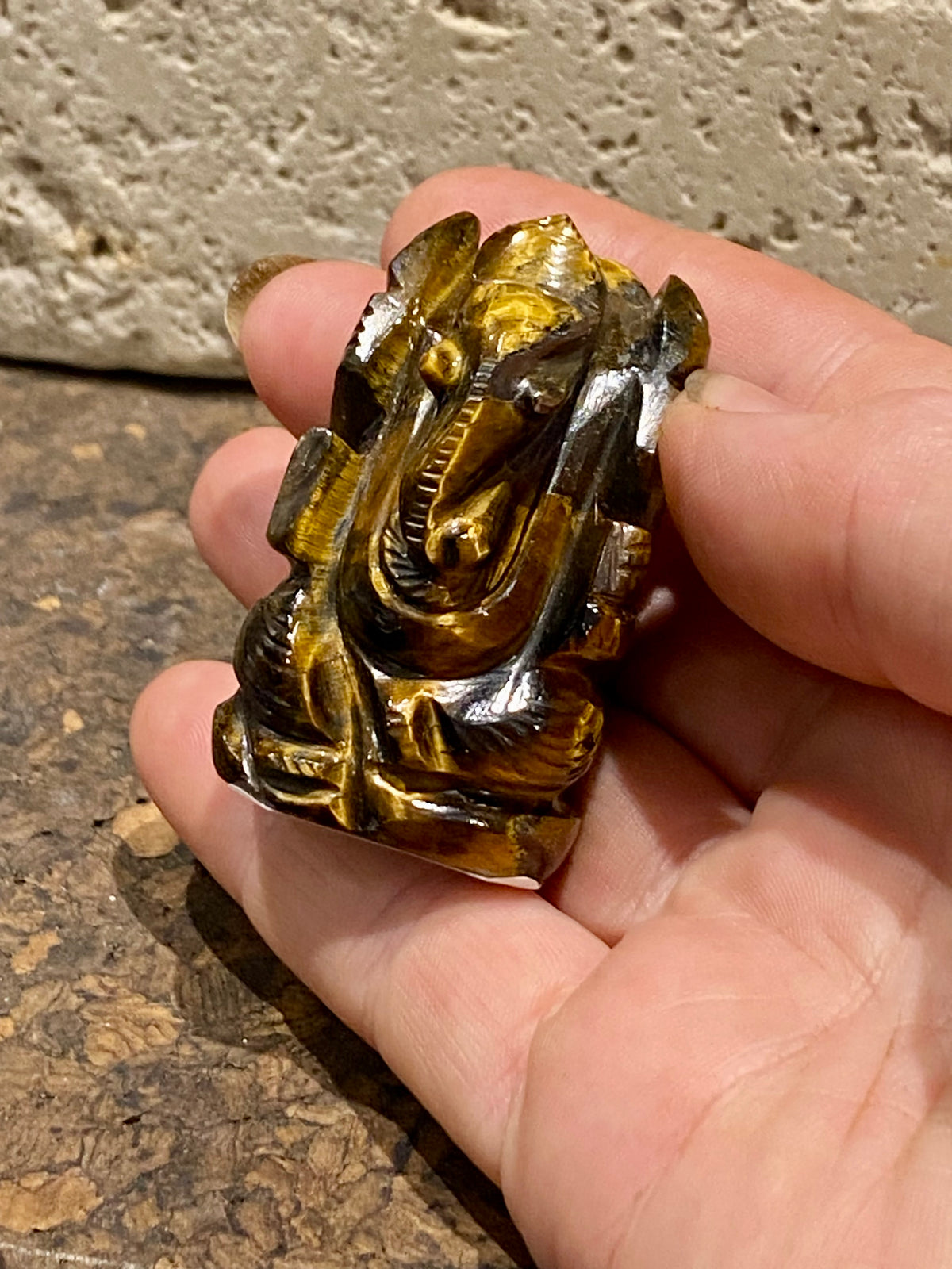 Tigers eye ganesh, height 4.5 cm