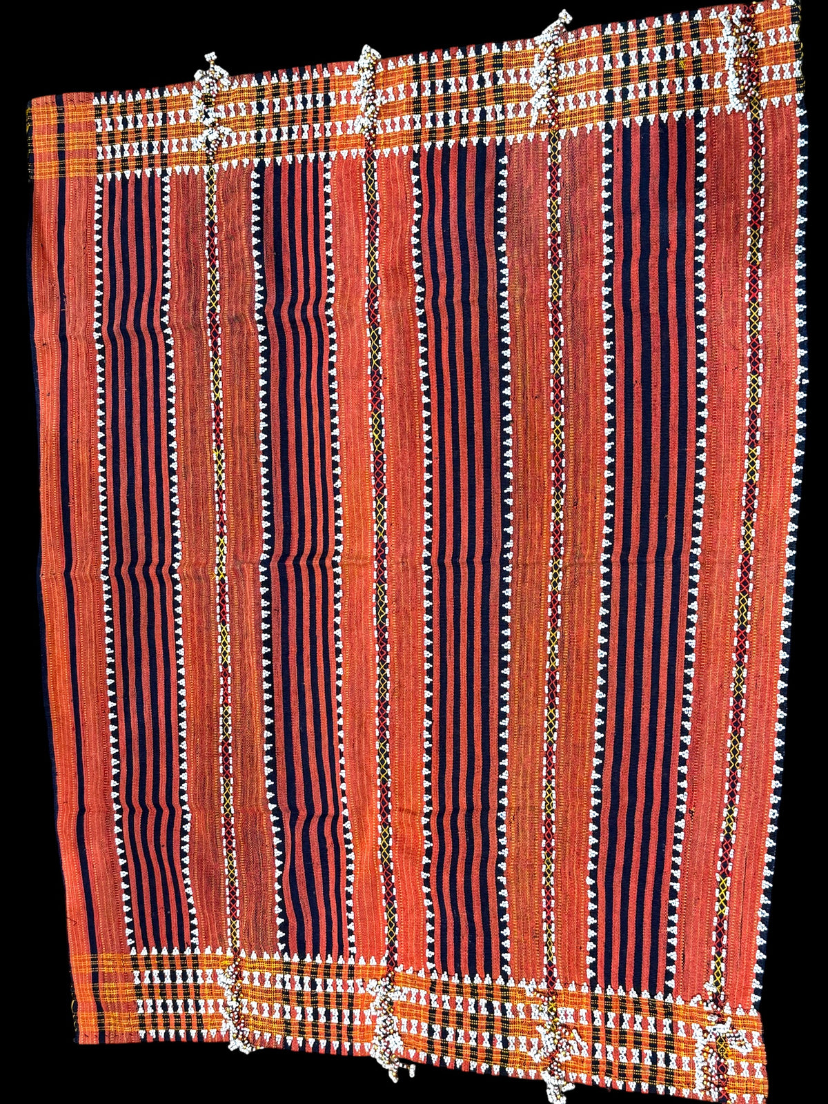 Rare vintage backstrap woven and beaded ceremonial wrap skirt, Gaddang (Ga'dang) people, Cordillera region, Philippines. Late 20th century. 79 cm x 59 cm
