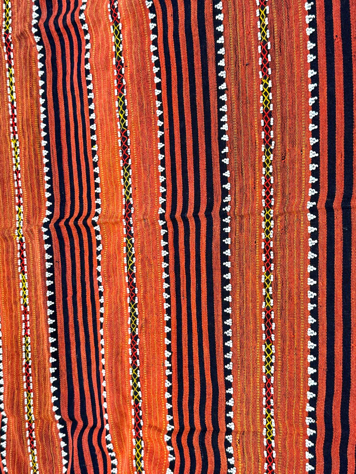Rare vintage backstrap woven and beaded ceremonial wrap skirt, Gaddang (Ga'dang) people, Cordillera region, Philippines. Late 20th century. 79 cm x 59 cm
