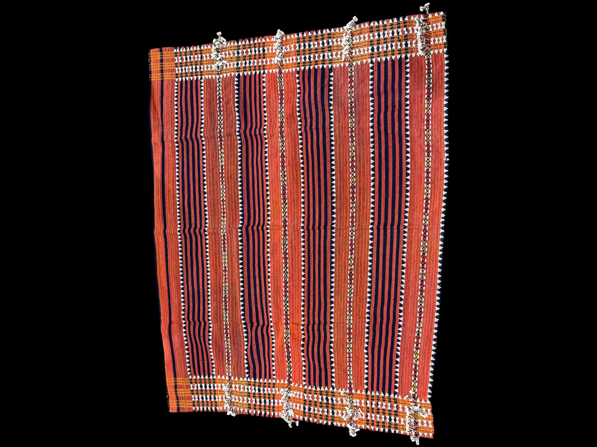 Rare vintage backstrap woven and beaded ceremonial wrap skirt, Gaddang (Ga'dang) people, Cordillera region, Philippines. Late 20th century. 79 cm x 59 cm
