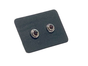 Small Garnet Silver Studs - Four Styles