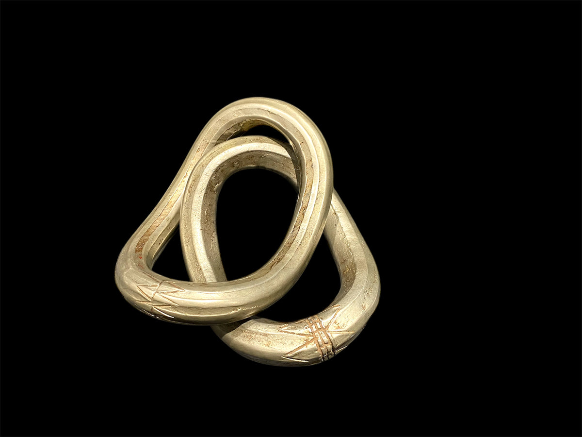 Heavy old Kutch Indian anklets. Early 20th century. Length 12.5 cm