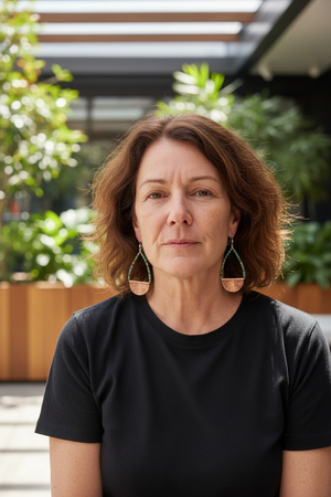 Heshi-cut Hubei turquoise and vintage silver. Sterling silver hooks. Our statement earrings are tribally inspired and very different. Length 8.5 cm, width 5 cm