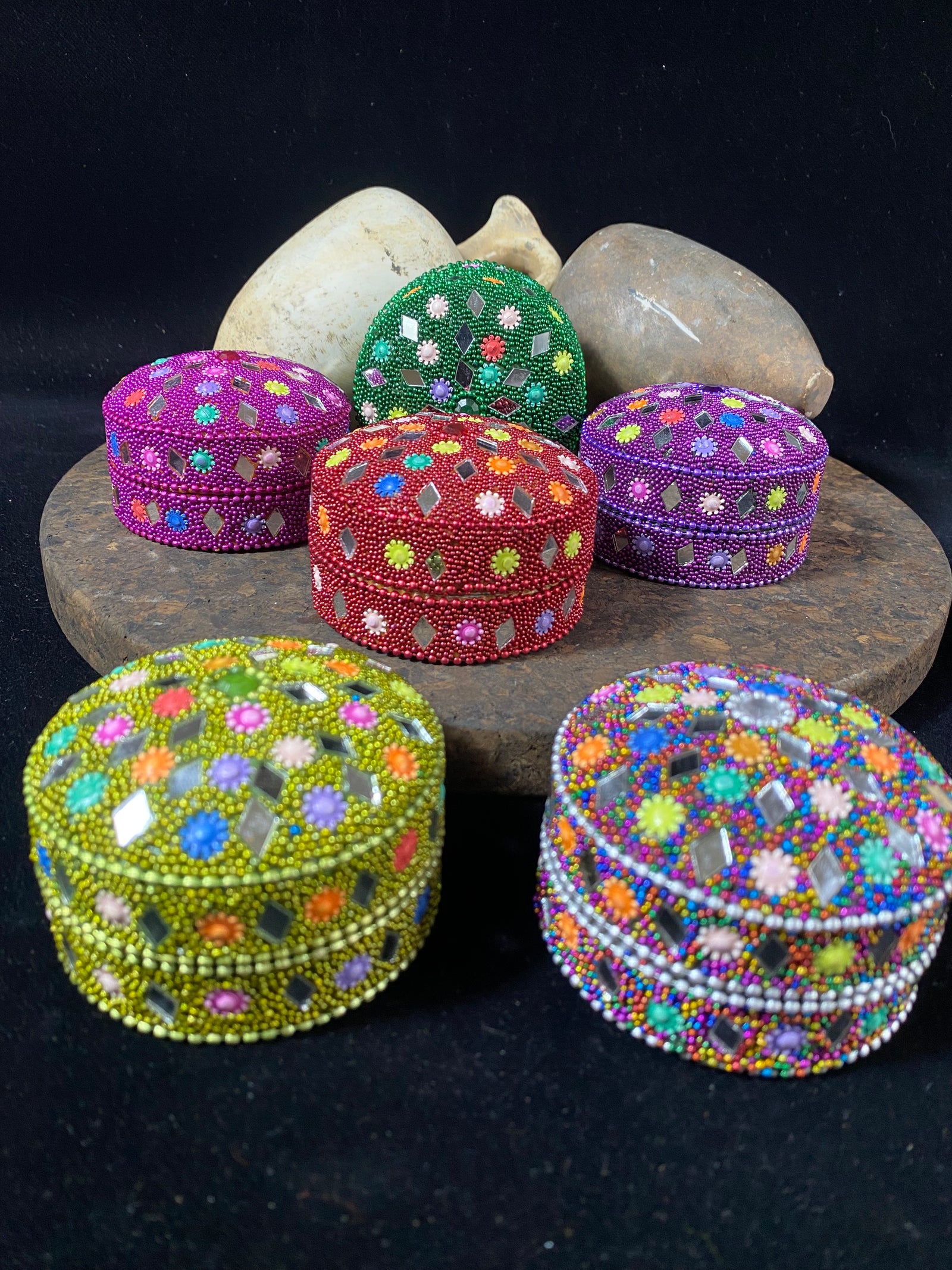 Glitter Trinket Box - Set of Three